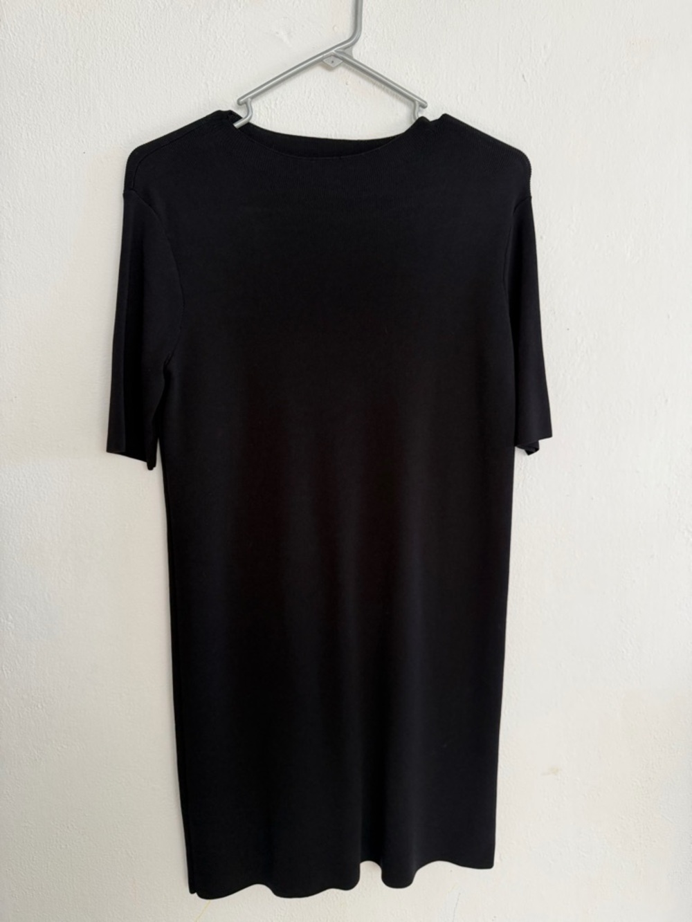 Mango Black Short-Sleeve Midi Dress, Boxy Style